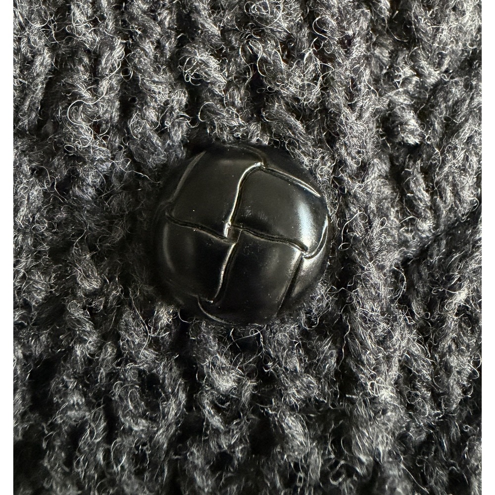 VTG Arans by Ethna Irish Merino Wool Cable Knit Fisherman Chunky Cardigan Gray M - Picture 3 of 13